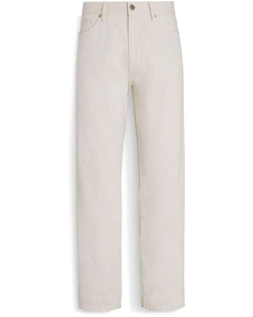 Zegna White Roccia Straight-leg Jeans for men