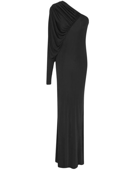 Saint Laurent Black One-shoulder Evening Dress