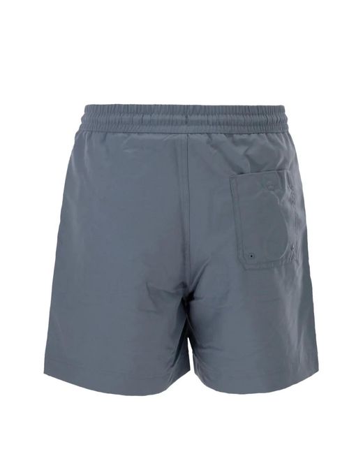 Carhartt Blue Chase Embroidered Logo Swim Shorts for men