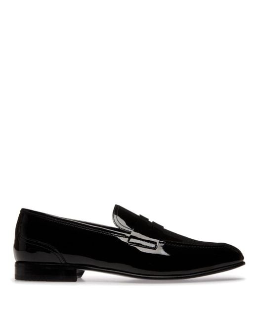 Bally Black Suisse Patent-leather Loafers for men