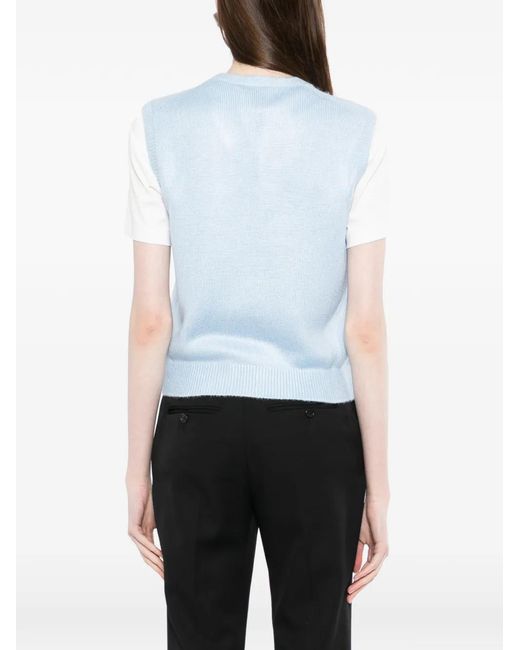 Tom Ford Blue Round-Neck Knit Vest