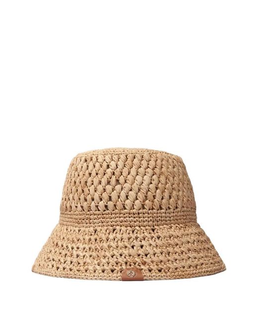 Maje Natural Crochet Raffia Bucket Hat