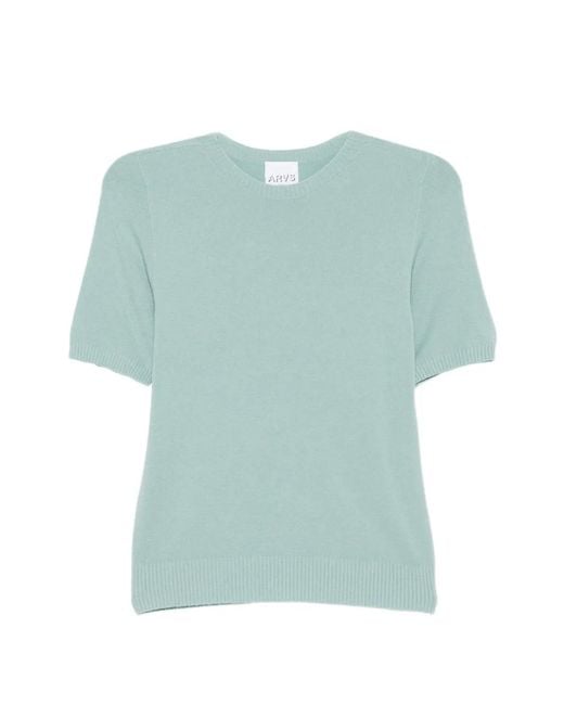 AROVESCIO Blue Short-Sleeve Knitted T-Shirt