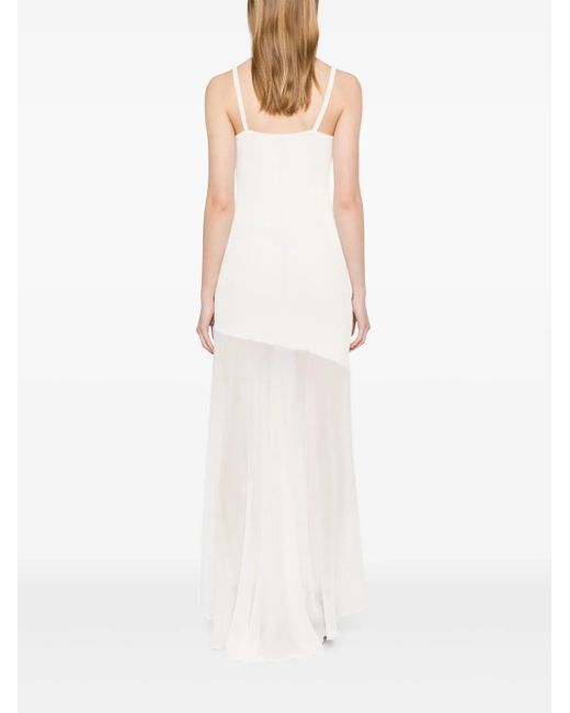 Abito Lungo Con Inserti Semi Trasparenti di Mariuccia Milano in White
