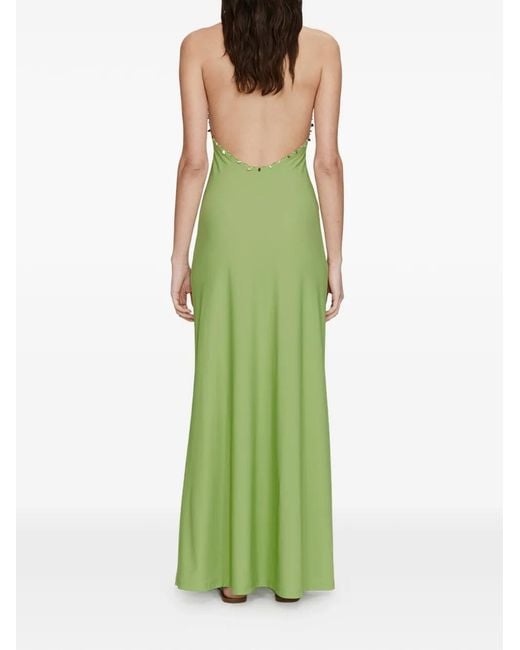bl-nk cristabel halter slip maxi dress Cipriana Backless Halter Maxi Dress Embellished Floral White XL main image 1