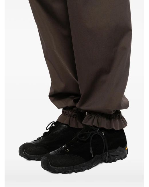 Kiko Kostadinov Gray Buckle-Detail Ruffled-Cuff Trousers for men