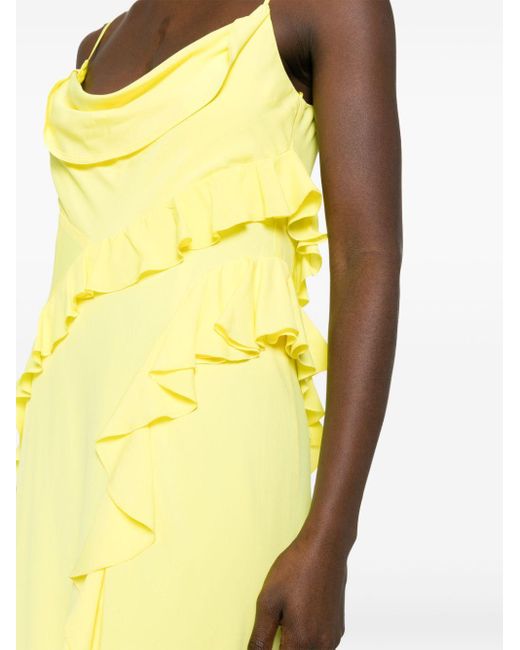 MSGM Yellow Asymmetrisches Kleid