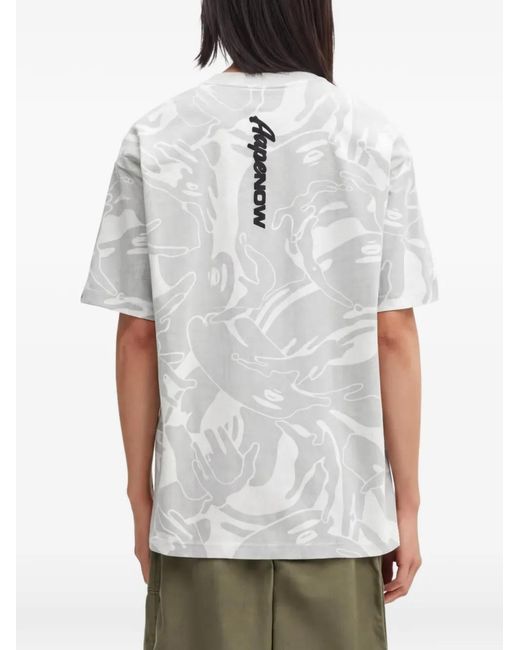 Aape By A Bathing Ape White Patterned T-Shirt for men