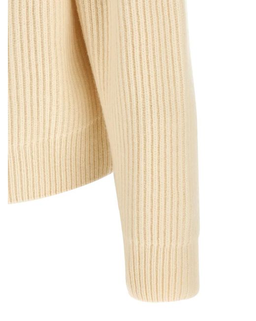 Jil Sander White Fisherman's Rib Sweater for men