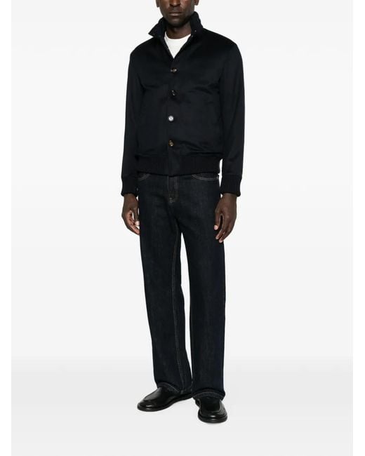 KIRED Black Button-Up Cashmere Jacket for men