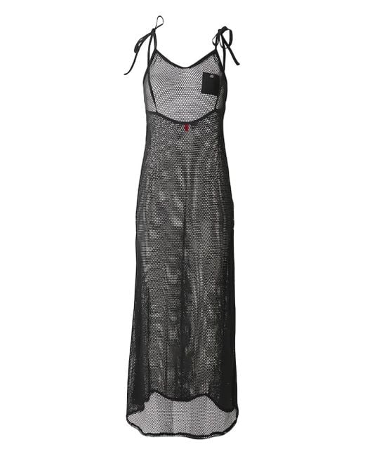 HUGO Black Halterneck Mesh Maxi Dress