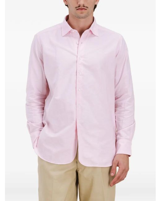 Fortela Pink Point-Collar Cotton Shirt for men