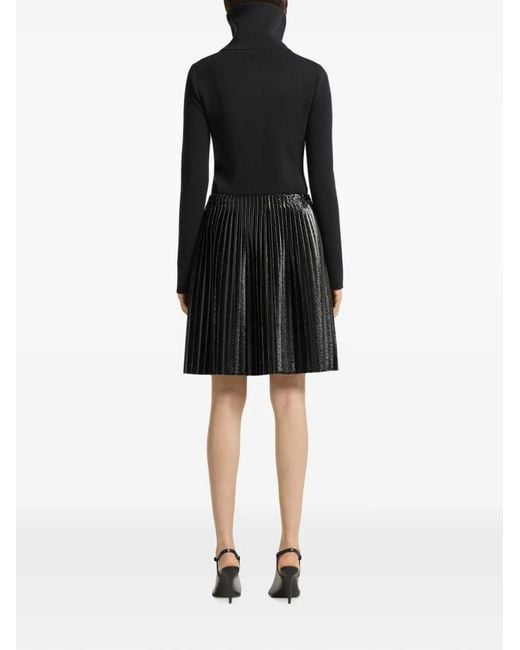 Courreges Black Pleated Vinyl Mini Skirt