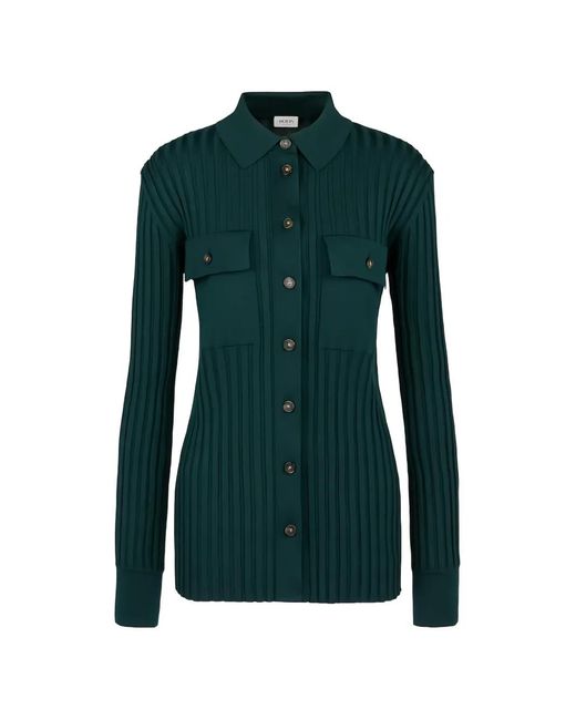 Tod's Green Ribbed Button Cardigan