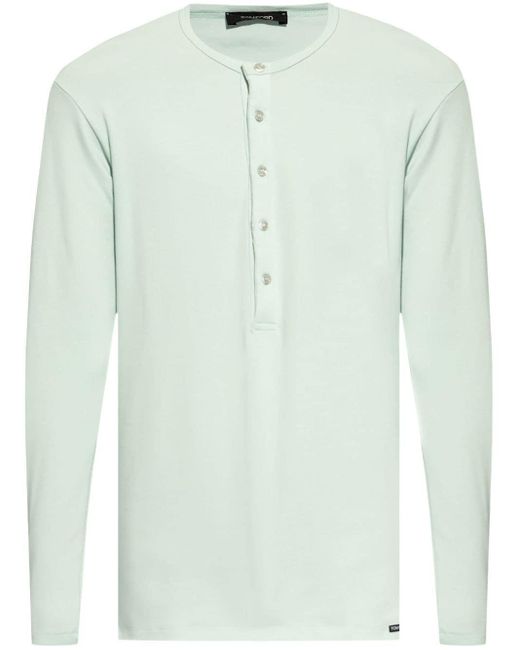 T-shirt en coton stretch à manches longues Tom Ford pour homme en coloris Green