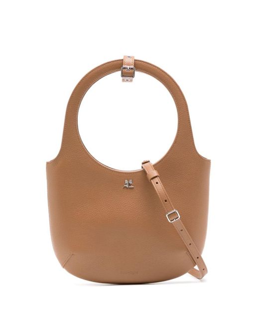 Courreges Brown Holy Leather Tote Bag