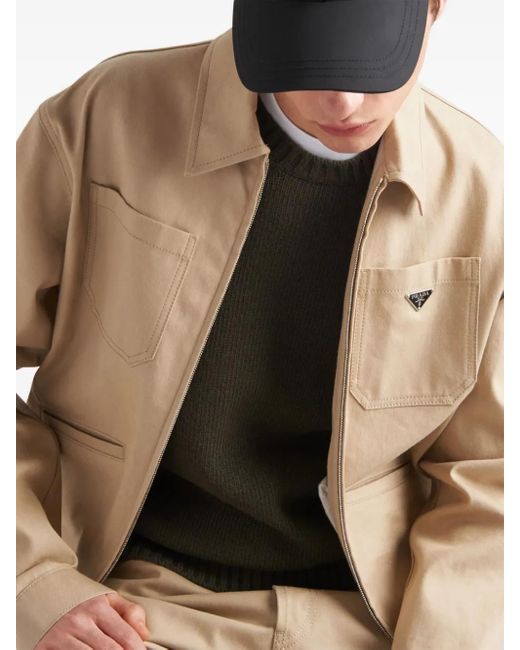 Gorra con logo en relieve Prada de hombre de color Black