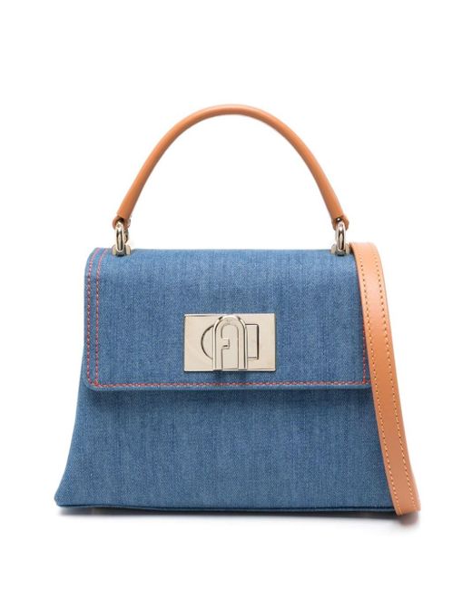 Furla Blue 1927 Mini-Tasche aus Denim