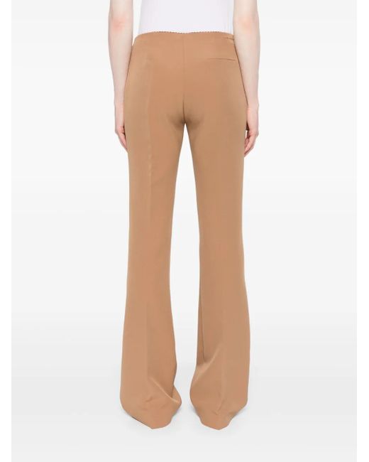 ERMANNO FIRENZE Natural Logo-Embroidered Trousers