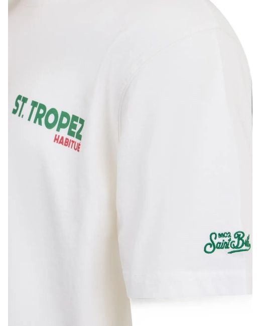 Mc2 Saint Barth White Portland Graphic-Print T-Shirt for men