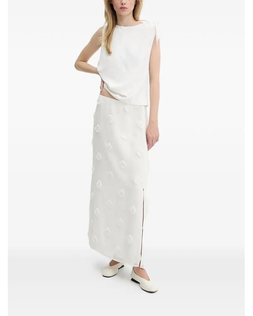 Samsøe & Samsøe White Tie-Shoulder Top