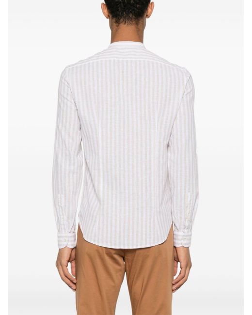 Manuel Ritz White Striped Slub-texture Shirt for men