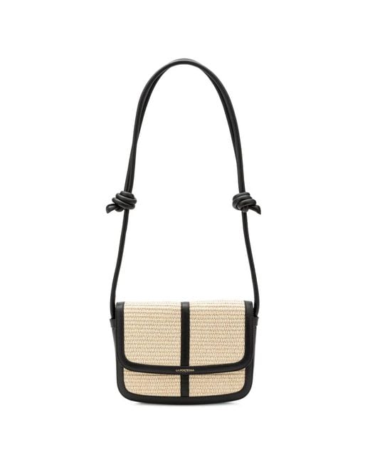 La Portegna White Lucía Yute Shoulder Bag