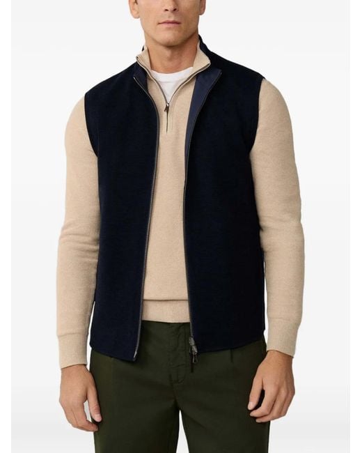 Hackett Blue Reversible Knitted Waistcoat for men
