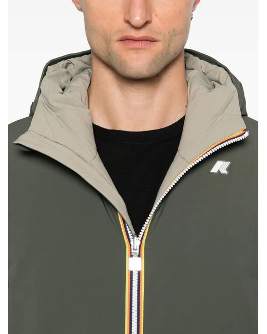 K-Way Green Reversible Hooded Jacket for men