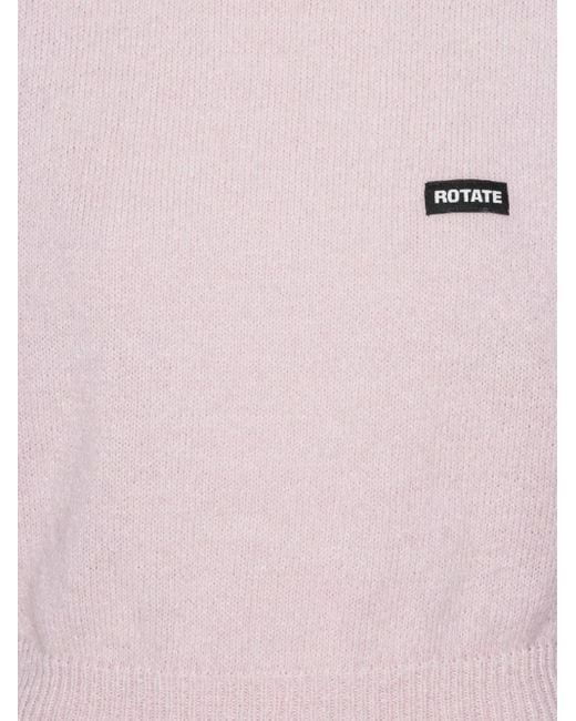 ROTATE BIRGER CHRISTENSEN パデッドショルダー ニットトップ Pink