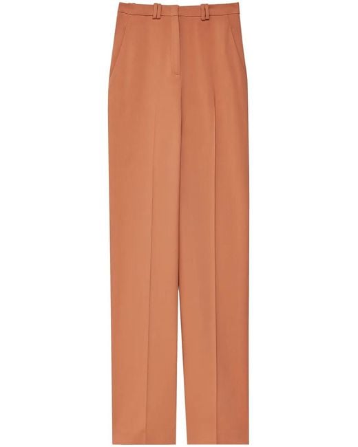 Another Tomorrow Orange Straight-Leg Viscose Trousers