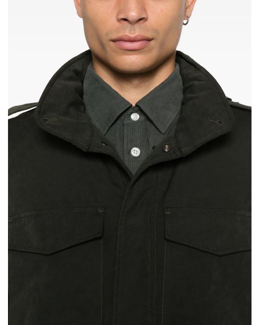 Aspesi Black Flap-Pockets Collared Jacket for men
