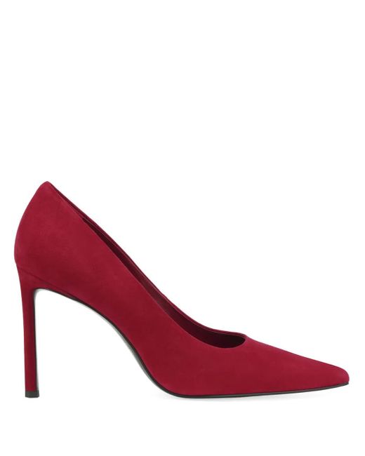 POTAMY Red 100Mm Suede Heeled Pumps