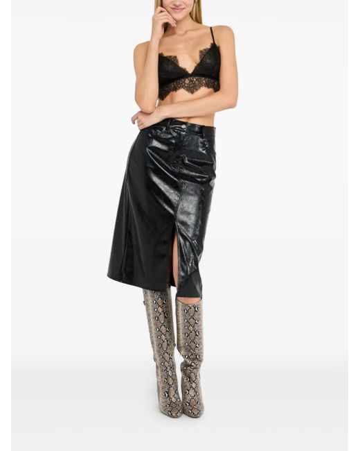 Liu Jo Black Lace-Detailing Top