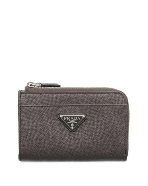 Prada Gray Zip-Around Key Case for men