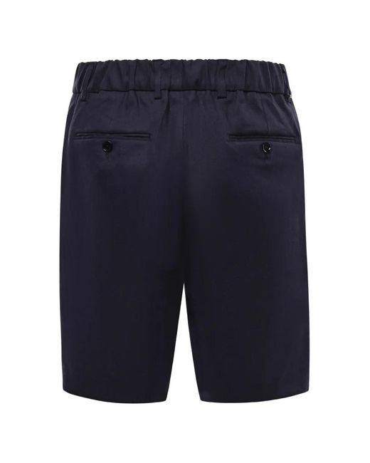BE ABLE Blue Pleated Elasticated-Waist Shorts for men
