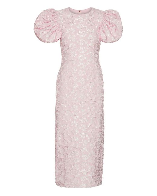 Vestido largo con manga farol ROTATE BIRGER CHRISTENSEN de color Pink