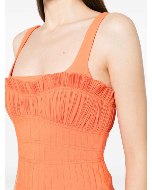 Acler Orange Dartnell Pleated Minidress
