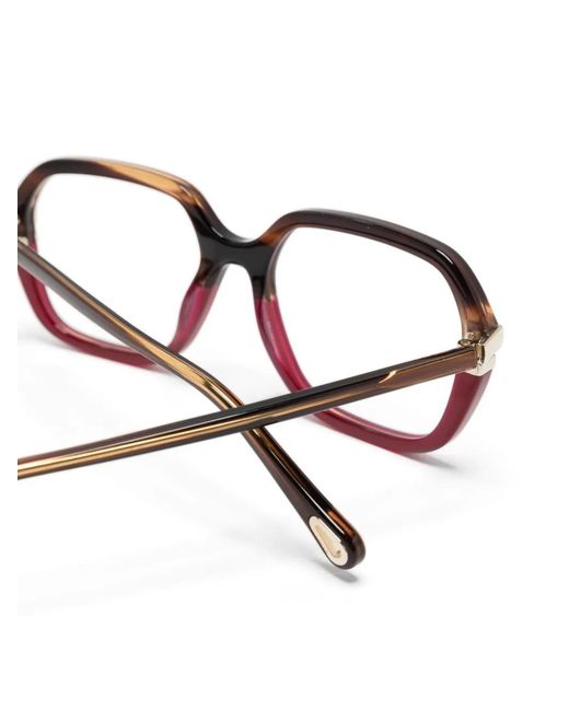 Chloé Brown Ombré-Effect Oversize-Frame Glasses