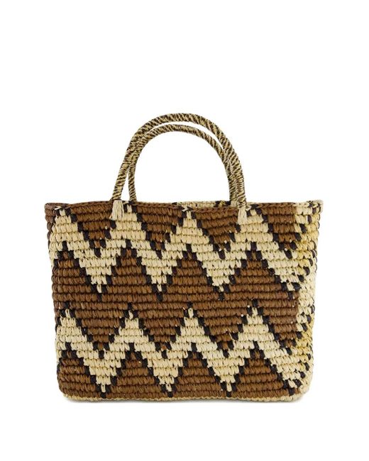 Sensi Studio Metallic Split Personality Canasta Straw Tote Bag