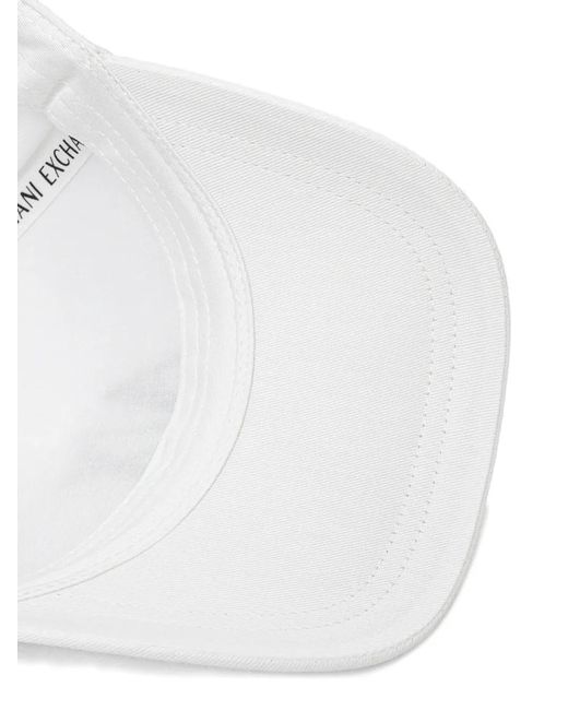ARMANI EXCHANGE White Logo-Embroidered Baseball Cap