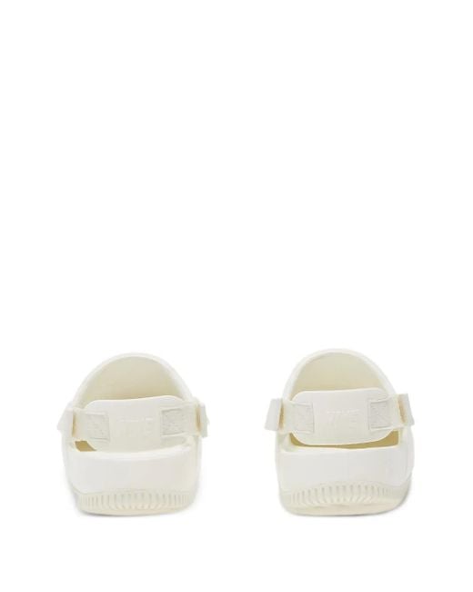 Nike White Debossed-Logo Slingback Mules