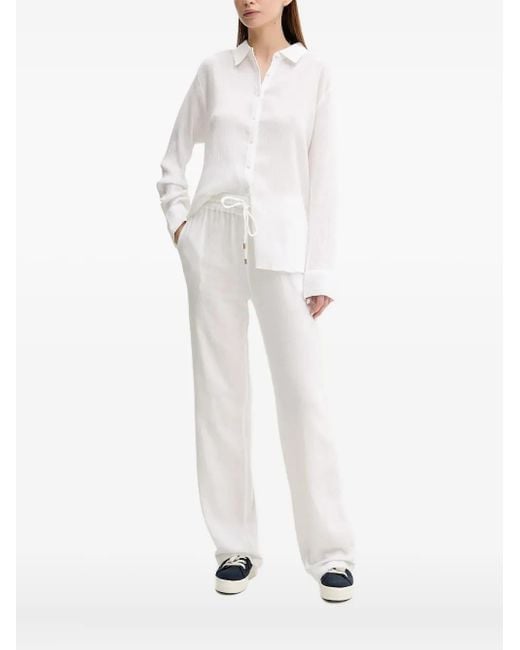 Melissa Odabash White Textured Button-Down Shirt