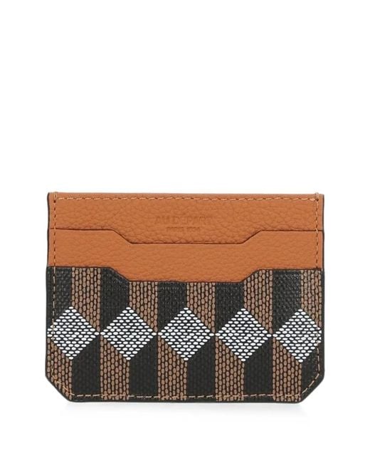 AU DEPART Brown Geometric-Print Card Holder