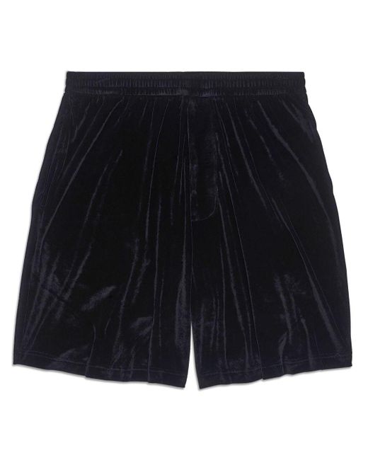 Balenciaga Black Plain Velvet Shorts