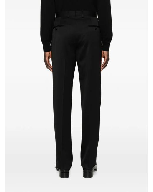 Lardini Black Pressed-Crease Straight-Leg Trousers for men