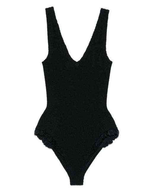 Hunza G Black Lisa Crinkle Swimsuit