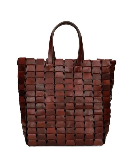 Dragon Diffusion Brown Woven Handle Tote Bag