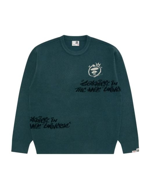 Aape By A Bathing Ape Green Crew-Neck Sweater for men