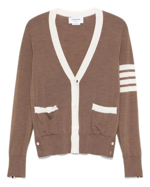 Thom Browne 4bar ストライプ カーディガン Brown